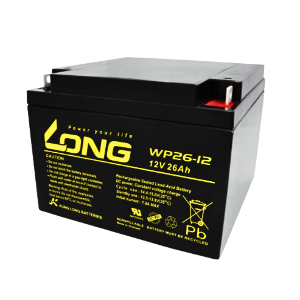 Ắc Quy Kín Khí (VRLA AGM) LONG 12V-26AH (20HR), WP26-12, F3-M5 - LONG WP26 12 1 LONG WP26 12 1