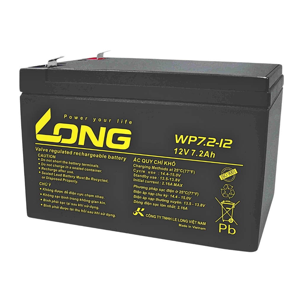 Ắc Quy Kín Khí (VRLA AGM) LONG 12V-7.2Ah (20HR), WP7.2-12, F2 - LONG WP7.2 12 12V 7.2AH 1 LONG WP7.2 12 12V 7.2AH 1