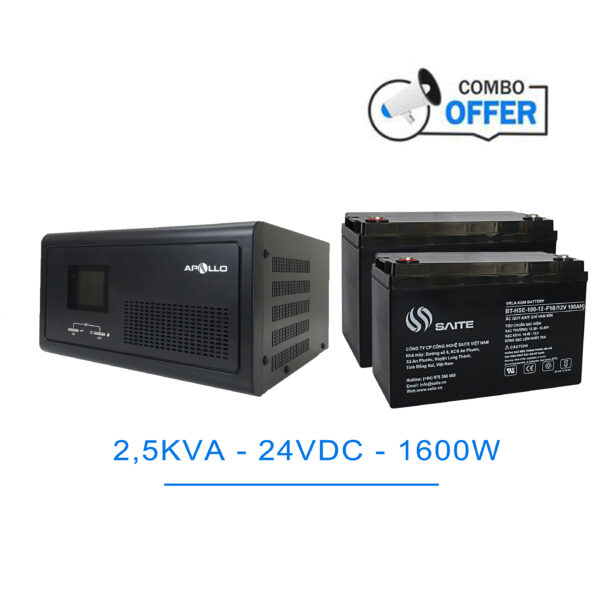 COMBO UPS APOLLO 2500va + ẮC QUY SAITE