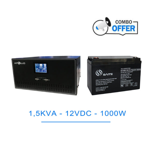 COMBO UPS APOLLO 1500VA + ẮC QUY SAITE