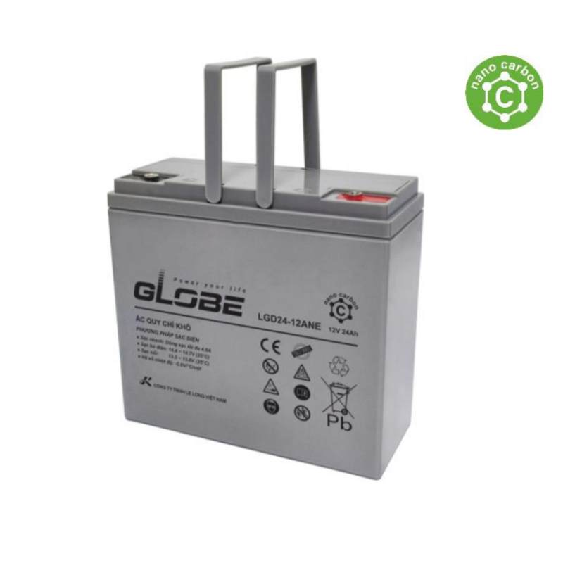 Ắc Quy Kín Bán GEL (AGM GEL/ SEMI GEL) GLOBE 12V-24AH (10HR), LGD24-12ANE, F6-M5 - LGD24 12ANE 1 LGD24 12ANE 1