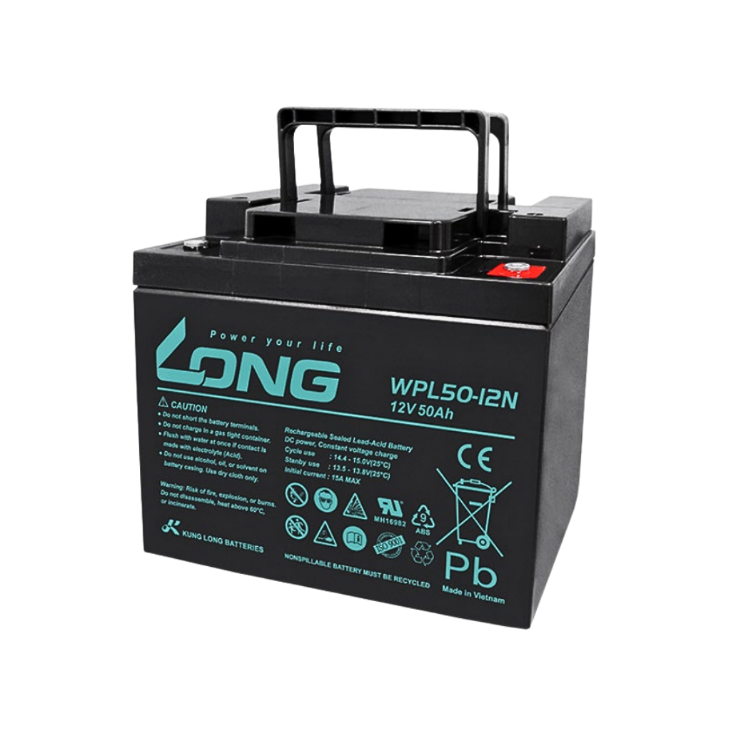 Ắc Quy Kín Khí (VRLA AGM) LONG 12V-50AH (20HR), WPL50-12N, F8-M6 12 WP50 12N MOTA 1